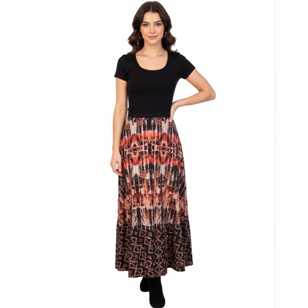 Anthropologie BHANUNI By JYOTI Maxi Skirt KALEIDOSCOPE‎ Lined Printed Size 2X
